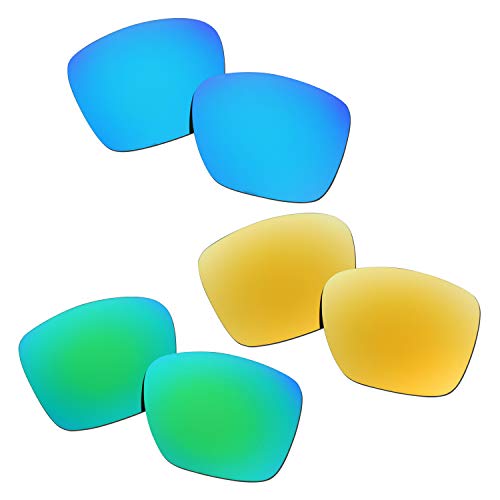 SOODASE Para Oakley Twoface XL Gafas de sol Azul/Dorado/Verde Lentes de repuesto polarizadas