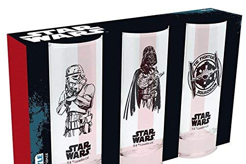 Star Wars - Set de 3 vasos - dark vader, stormtrooper, tie fighter - merchandising cine