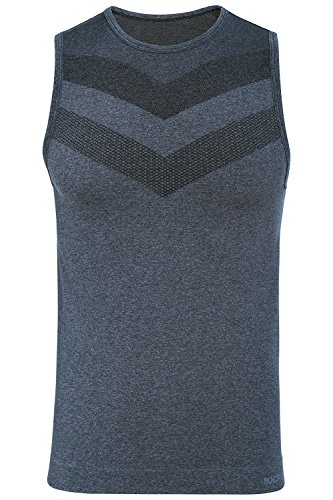 SUNDRIED Mens Ajuste del músculo del Chaleco sin Mangas de compresión Gimnasio Top (Negro, L)