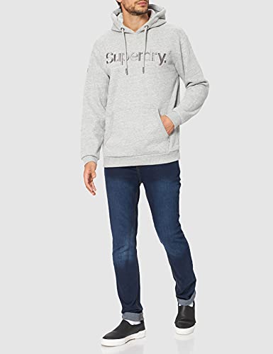 Superdry Core Logo Source Hoodie Sudadera con Capucha, Athletic Grey Marl, S para Hombre