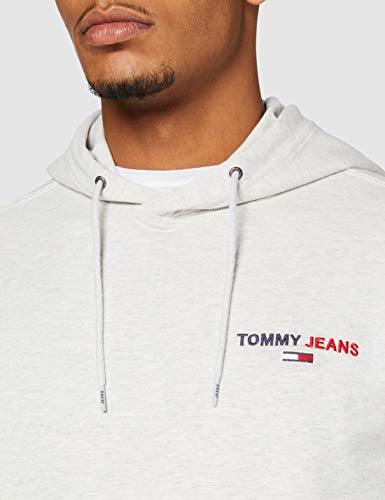 Tommy Jeans TJM Tommy Chest Graphic Hoodie Pantalones, Gris plateado, 24-28 para Hombre
