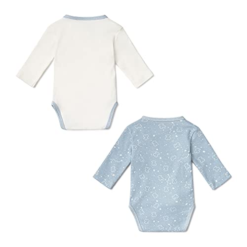 TOUS BABY - Set de 2 bodys manga larga para tu Bebé.(Space-1504 Azul, 3 meses)