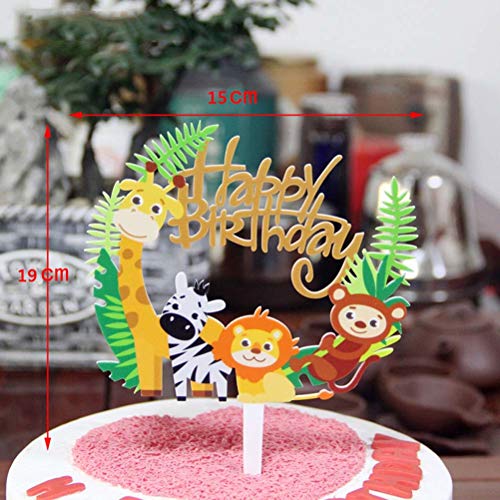 Toyvian Acrílico Animal Cupcake Toppers - Selecciones Lindas de la Selva de la Torta de los Animales para DIY Baby Shower Decoración de la Torta de cumpleaños