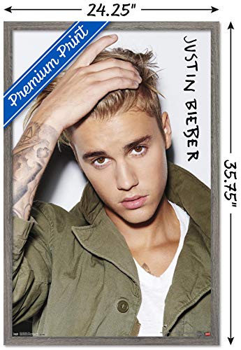 Trends International Justin Bieber - Póster de pared (56,8 x 86,4 cm), diseño de ojos de madera de granero