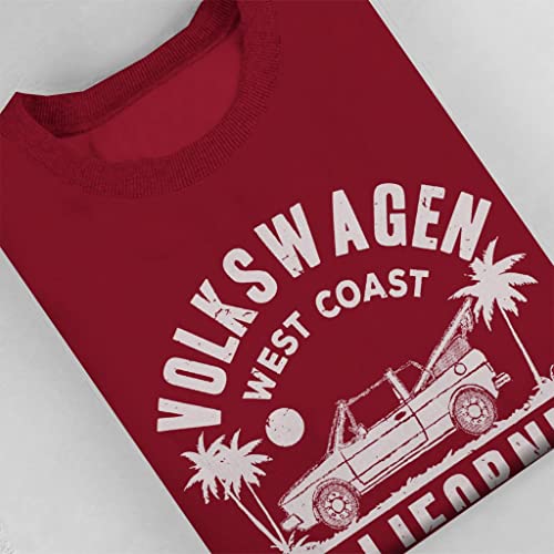 Volkswagen West Coast California Beach Club White Text Men's Sweatshirt