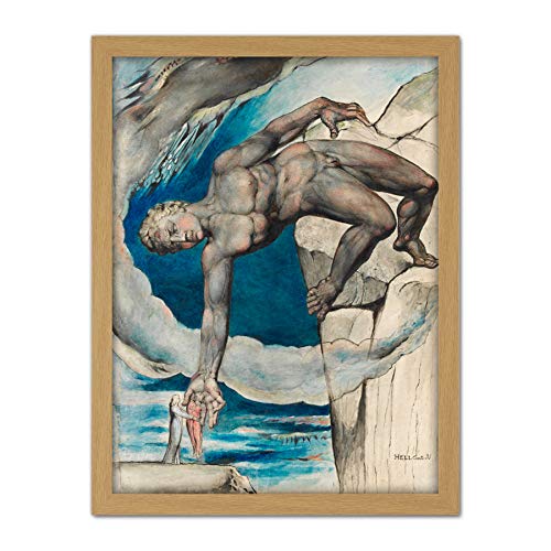 William Blake Antaeus Dante Last Circle of Hell Large Framed Art Print Poster Wall Decor 18x24 Póster Pared