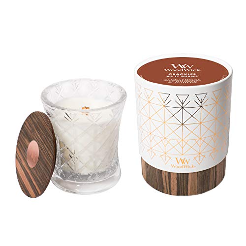 Woodwick Aura Mecha de Madera perfumada de carbón y ámbar