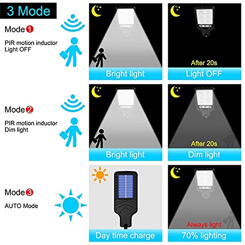 1 Pcs Solar Street Lights Outdoor Waterproof, Waterproof Led Solar Street Light Pir Motion Sensor Wall Lamp Outdoor, Dusk To Dawn Outdoor Lighting for Front Door, Yard, Garage, Fence (616B 72COB)