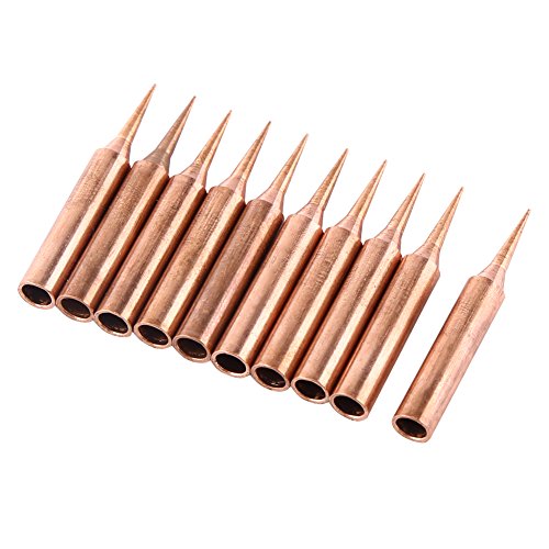 10 Piezas Puntas Soldador Estaño 900M-T-I Tipo Cobre Puro sin Plomo Reemplazable Solder Iron Tips Set Estacin de Soldadura a Baja Temperatura Herramienta Forma