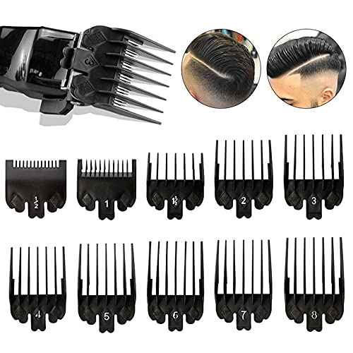 10 unids / set kit de guía de peines para cortadora de cabello, accesorios de guía para cortadora de cabello de plástico negro, 10 tamaños, herramientas universales para peluquería-China, BK