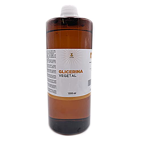 1000 ml - Glicerina oral y cosmética, Pureza +98% (Glicerina vegetal). Glicerina comestible, cosmética, piel, cabello,líquidos de vapeo. Glicerina natural.