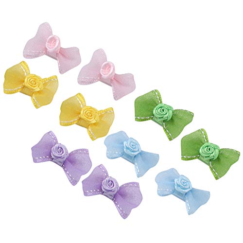 10Pcs / Set Dog Hair Bows Lovely Pets Hair Clips Bowknot Clip Hairpins Gatos Perros Accesorios para el Cabello Productos para el Aseo de Mascotas para Cachorros Gatos y Otras Mascotas pequeñas