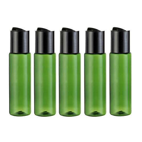 12 botes de plástico recargables de 30 ml, color verde, con tapa de prensa, para uso diario, para maquillaje, agua, aceite esencial, champú, gel de ducha