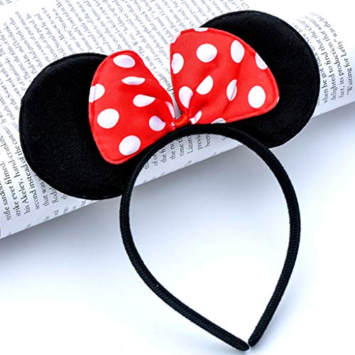 12 pcs Amycute Diadema de Orejas de Mouse Ratón, Cosplay de Mickey Minnie Disfraz de Diadema, fiesta mickey mouse cumpleaños Accesorio de Niños Niñas