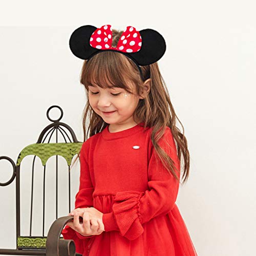 12 pcs Amycute Diadema de Orejas de Mouse Ratón, Cosplay de Mickey Minnie Disfraz de Diadema, fiesta mickey mouse cumpleaños Accesorio de Niños Niñas