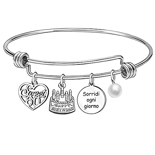 13 16 18 21 30 40 50 60 70 años regalo de cumpleaños pulsera plata para mujer niña, L,