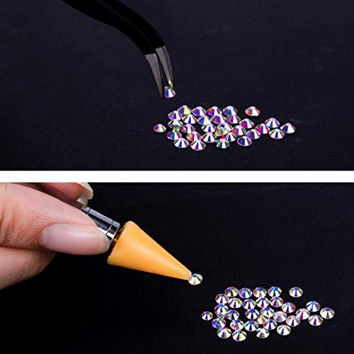 1440 piezas de diamantes para uñas, decoración uñas diamantes con pegatinas de uñas francesas, pinzas y pluma punteadora para uñas artesanales