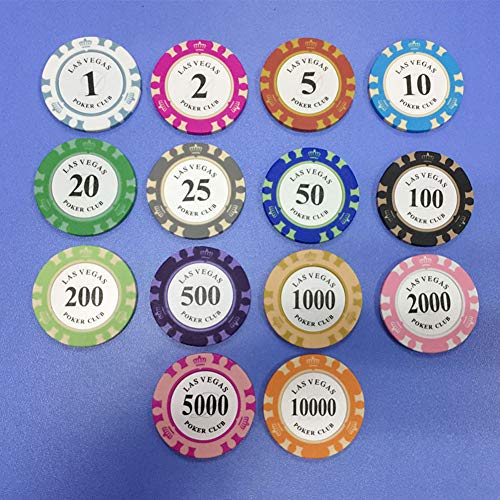 14PCS Juego Fichas de Póquer Entretenimiento de Ajedrez Arcilla Fichas de Póquer Texas Casino Poker Monedas Casino Juegos de Mesa Poker Club Accesorios, Vistoso