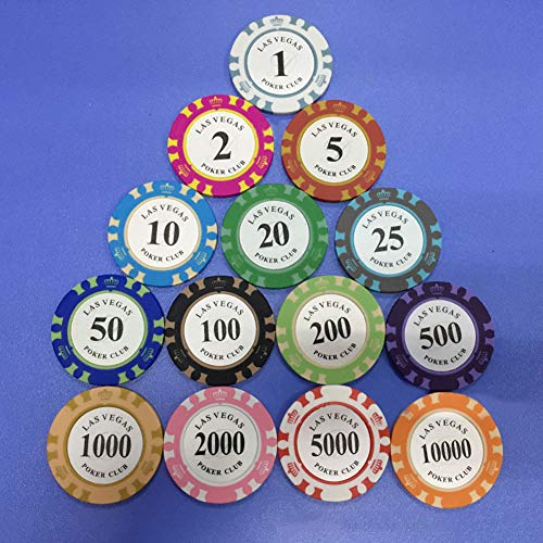 14PCS Juego Fichas de Póquer Entretenimiento de Ajedrez Arcilla Fichas de Póquer Texas Casino Poker Monedas Casino Juegos de Mesa Poker Club Accesorios, Vistoso