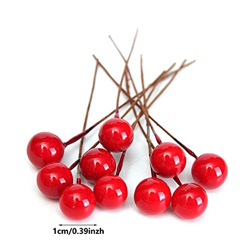 150 Piezas Bayas Artificiales de Acebo Bayas Rojas Artificiales Navidad Bayas de Acebo Mini Frutas Artificiales Bayas Artificiales para Navidad Guirnalda Decoraciones, Artesanías, Adornos de Hogar