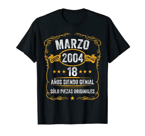 18 Años Cumpleaños Marzo 2004 Hombre Mujer Marzo 2004 18 Camiseta