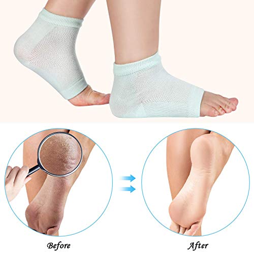 2 Pares de Calcetines Suaves de Gel Humectante para Recuperación y Suaviza de Piel Seca Agrietada de Pies, Hidratante Cuidado de los pies Exfoliante Dry Heel Pedicura.