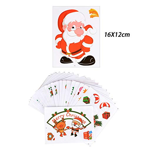 20 Hojas Pegatinas Navidad Vinilos Stickers Navideños Decorativos Ventanas Escaparates Cristal Decoración PVC sin Adhesivo