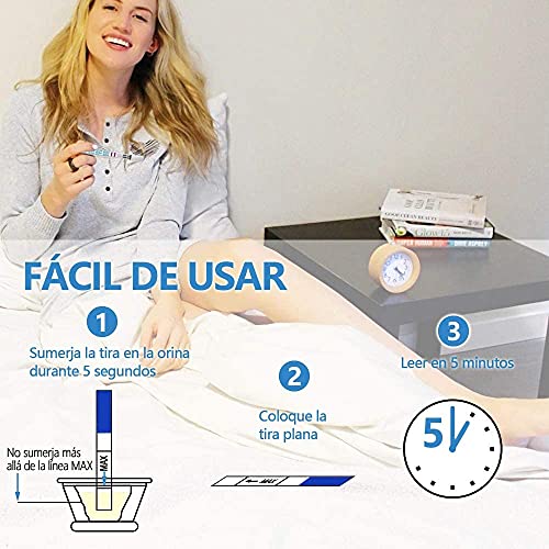 20 Test embarazo Hcg, Pruebas de embarazo Formato Midstream 10 mIU, Test de embarazo alta Sensibilidad y Fácil Uso