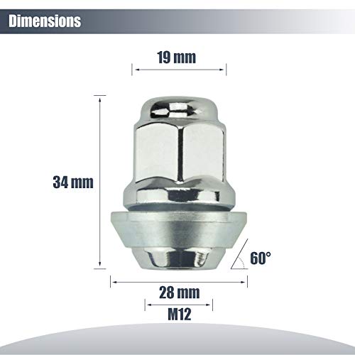 20 X Tuercas de la Rueda i OEM Original Fo Llantas i M12 X 1,5 X 34 i Kegelbund D = 28mm