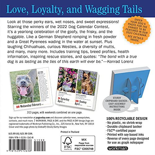 2022 365 Dogs Page-A-Day Calendar: The World's Favorite Dog Calendar