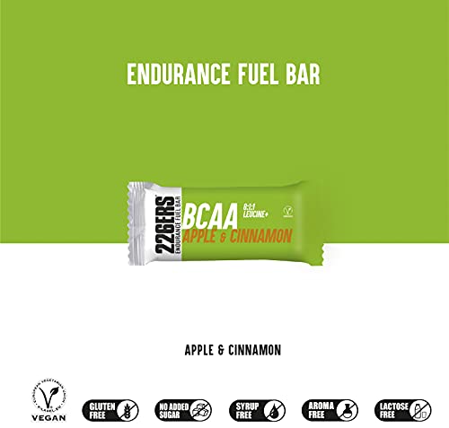 226ERS EFB | Endurance & Energy Bars, Barritas Energéticas para Mayor Resistencia con BCAAs 8:1:1 y Multivitaminas, Snacks Saludables Sin Gluten, Manzana & Canela - 24 barras