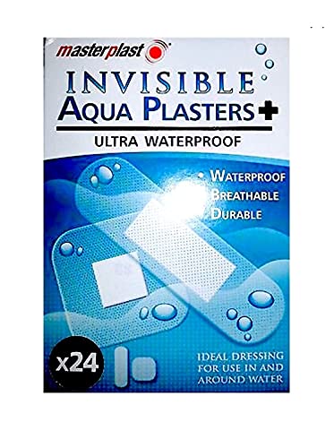 24 de la aguamarina ULTRA impermeable MASTERPLAST duraderas de transparente para tiritas para punto de cruz para niños con accesorios para mejorar la