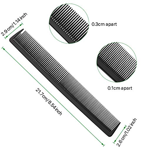 3 Piezas Peine de Peluquería de Fibra Carbano Peine de Dientes Finos y Estándares Peine Resistente a Calor Antiestático Peine de Peinado para Hombres Mujeres Hogar Salón
