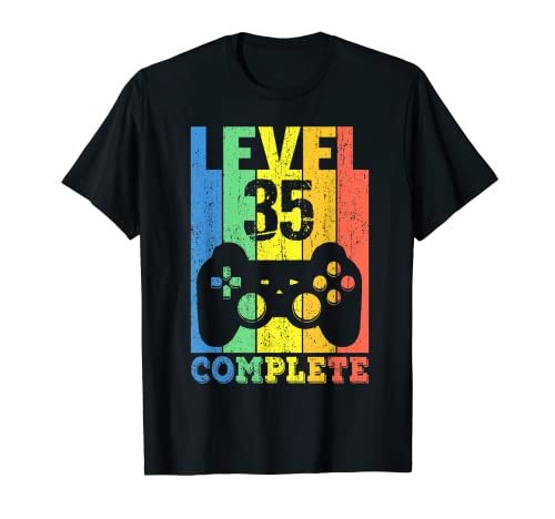 35 Años Cumpleaños Hombre Mujer Regalo Divertido Level 35 Camiseta