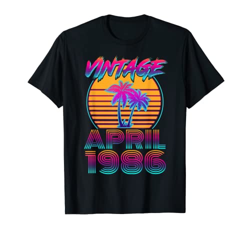 35 Años De Edad Retro Vintage Divertido Abril 1986 35 Cumpleaños Camiseta