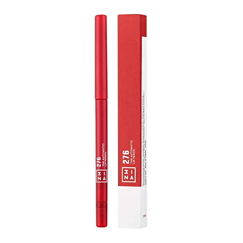 3INA MAKEUP - Lápiz retráctil para labios con sacapuntas integradas, impermeable, fórmula cremosa fácil deslizamiento, ropa larga, vegana, el lápiz labial automático 270 rojo oscuro