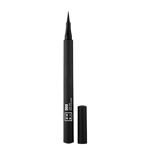 3INA MAKEUP - Vegano - Cruelty Free - The 24h Pen Eyeliner 900 - Eyeliner negro de larga duración - Aplicador de brocha fácil de aplicar