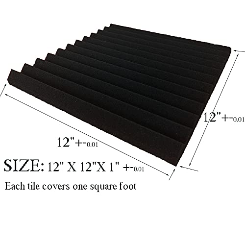 48 paneles de pared para absorción de sonido; espuma de insonorización para estudio de 2,54 x 30,48 x 30,48 cm