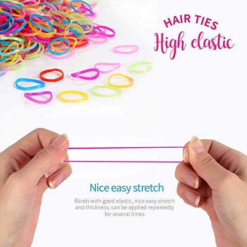 [500 piezas] trenza de cinta elástica para el cabello, banda elástica para el cabello SlickMart, adecuada para accesorios femeninos de cola de caballo con cabello rizado pesado (color)