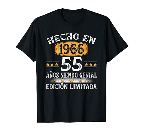 55 Años Cumpleaños Regalo Para Hombre Mujer Hecho En 1966 Camiseta