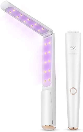 59S Esterilizador UV Profesional, Esterilizador UV Portátil Recargable con Lámpara de 20 Cuentas, Lámpara de Esterilización Ultravioleta LED para Teléfonos Móviles, Cuidado Personal