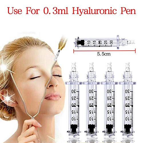 5pcs 0.3ml Ampolla Head, Hyaluron Pen Cabeza de Ampolla con 1 Dispensador de Medicamentos para Levantar los Labios Herramienta de Cuidado de la Piel Antiarrugas