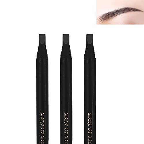 6 uds Lápiz Microblading peel-off de Impermeables para Marcar Delinear Maquillaje Permanente Microblading y tatuaje de Marcado (Black-Negro)