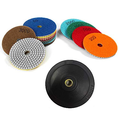 7 Piezas 4 Pulgadas Diamond Polishing Pad Húmedo para Pulidor de Piedra Mojada Pulidora Diamante Accesorios