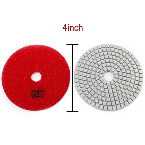 7 Piezas 4 Pulgadas Diamond Polishing Pad Húmedo para Pulidor de Piedra Mojada Pulidora Diamante Accesorios