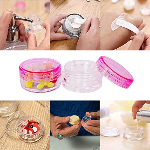 84 Piezas Envase Crema, Tarros Muestra Crema Viaje, Frascos Cosméticos Vacíos, Plastico Portátil Tarro Crema Vacío para Lociones, Cremas, Bálsamos Labiales, Cosméticos (Color Aleatorio)