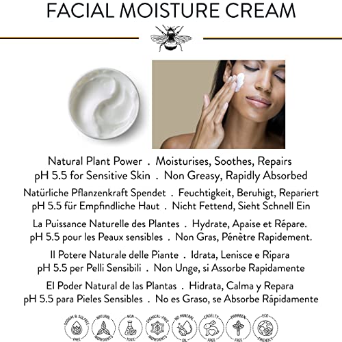 99% Natural CREMA HIDRATANTE FACIAL - SIN PERFUME - 100 g de BEES OF BRITAIN - Crema Para Pieles Sensibles, pH 5.5 no Irritante. Donamos el 5% de Ganancias Para Ayudar a Salvar Abejas y Polinizadores.