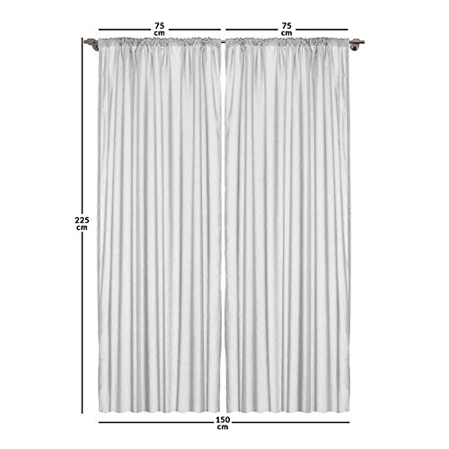 ABAKUHAUS Diente de león Juego de 2 Paños Cortinas, Botanical en Lunares, Tratamiento de Ventana para Habitación y Dormitorio, 150 cm x 225 cm, Manzana Verde y Blanco