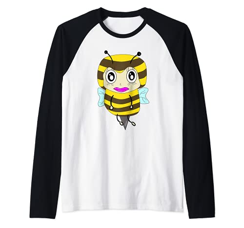 Abeja femenina busca colmena, apicultor de abejas. Camiseta Manga Raglan