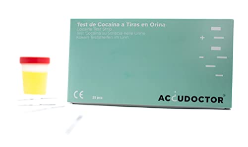 Accudoctor 25 Test de Cocaína a Tiras en Orina 25 pcs | Prueba de drogas rápida | Detección de Drogas | Tiras reactivas | 25 pruebas